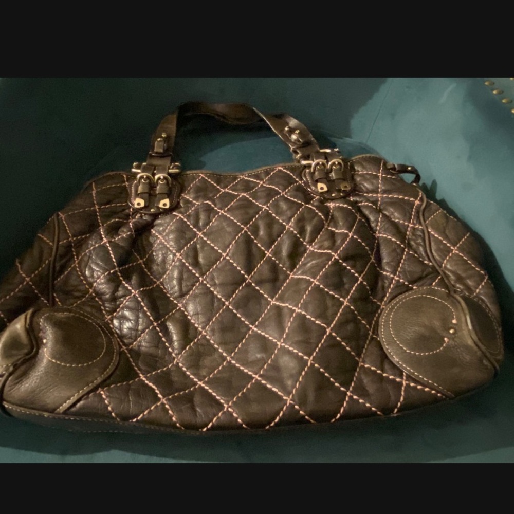 Juicy Couture Quilted Stitched Leather Bag